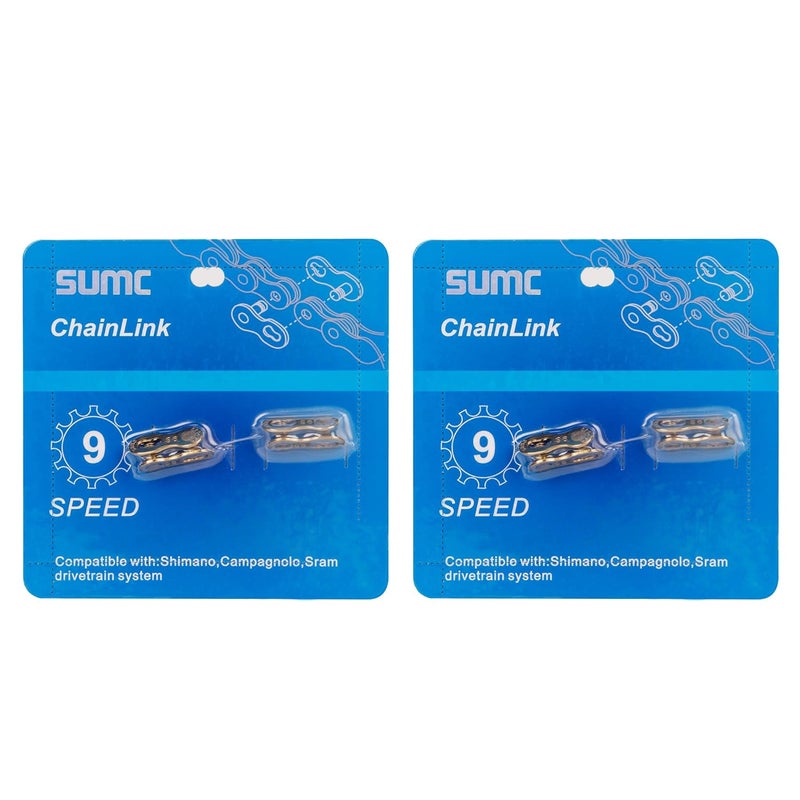 SMC Bike Chain Quick Link- Reusable Bike Chain Missing Quick Connector- Master Links Compatible with Shimano, Sram and KMC Chains 6 7 8 9 10 11 12speed Missing Link (Gold, 9 Speed) - Image 1